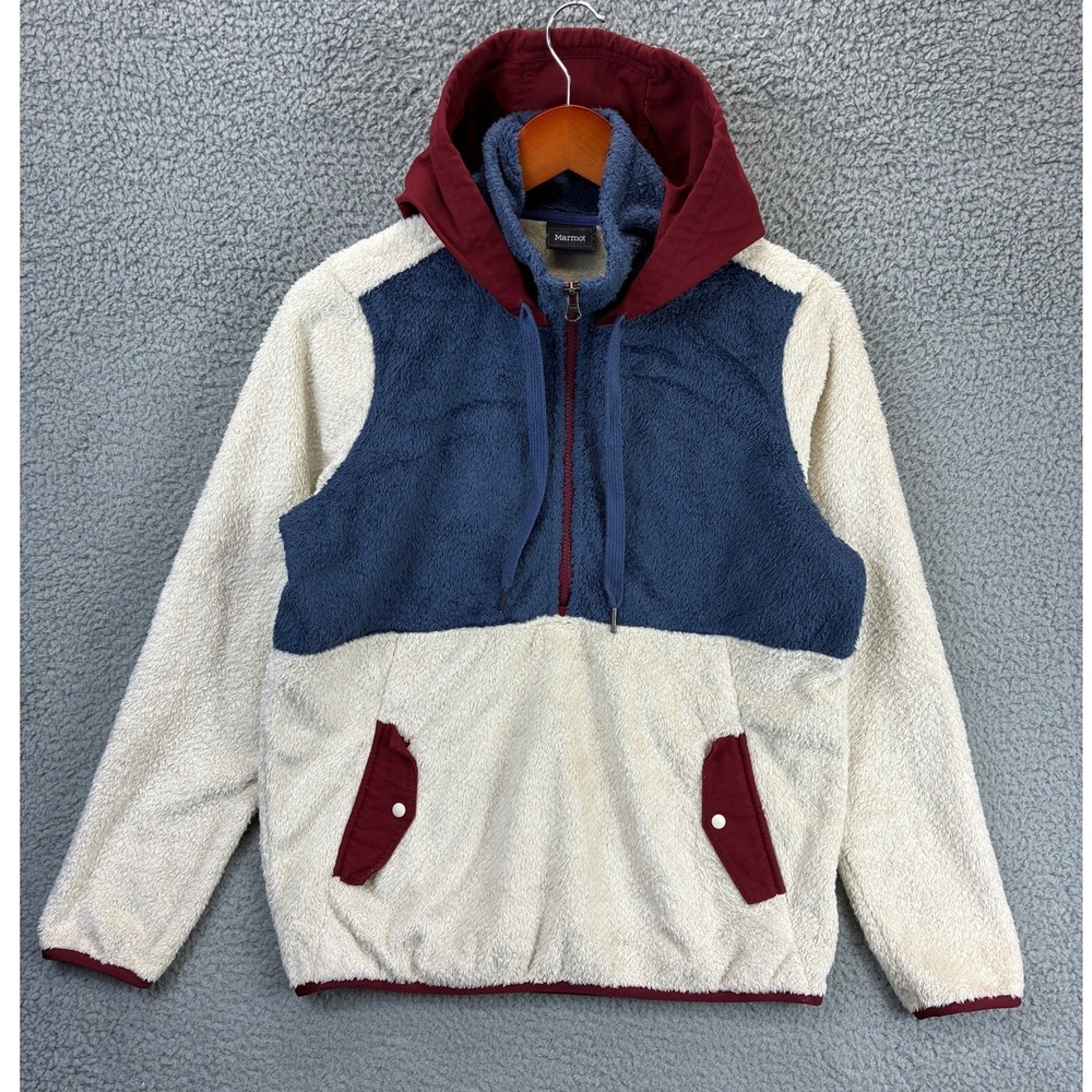 Marmot Sherpa Half Zip Fleece Hoodie Mens M Multicolor Colorblock Gorpcore